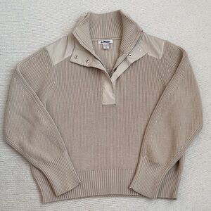 Athleta Hanover Hybrid Merino Wool Blend Quarter Button Sweater Size XL